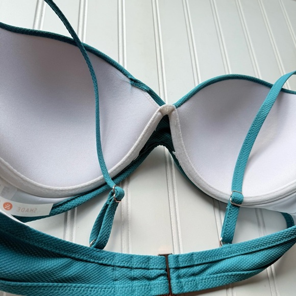 Shade & Shore 2pc Bikini Set Teal Blue Size 36C Medium Push up Twist Low Mid - Picture 4 of 7